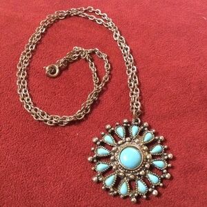 Silver And Turquoise Necklace